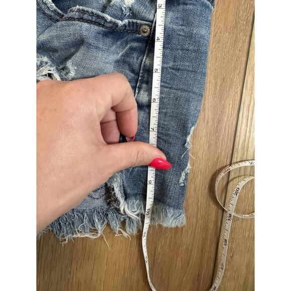 Lot 2 Express Shorties Shorts Y2K Stye Khaki Chino Sz 6 Low Rise Frayed Mini - Picture 5 of 16